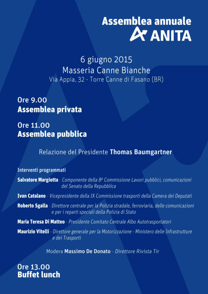 Programma assemblea ANITA - 6 giugno 2015