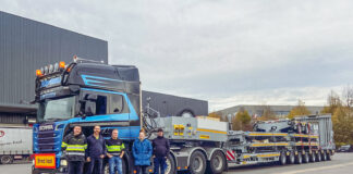 Asso di modularità Faymonville per il trasporto di veicoli ferroviari