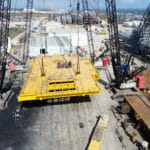 Settore energia, movimentazione moduli in carpenteria metallica con SPMT Cometto